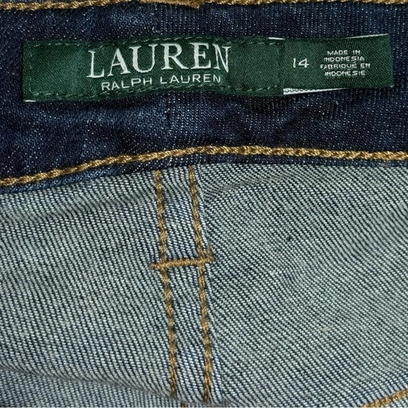 Ralph Lauren Modern Straight Curvy Jeans Size 14 Dark Wash - Picture 8 of 10